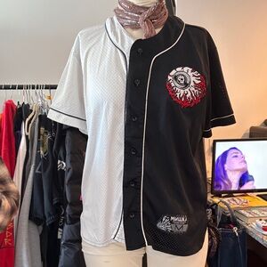 Mishka Black and White Men's Button-Up Jersey
